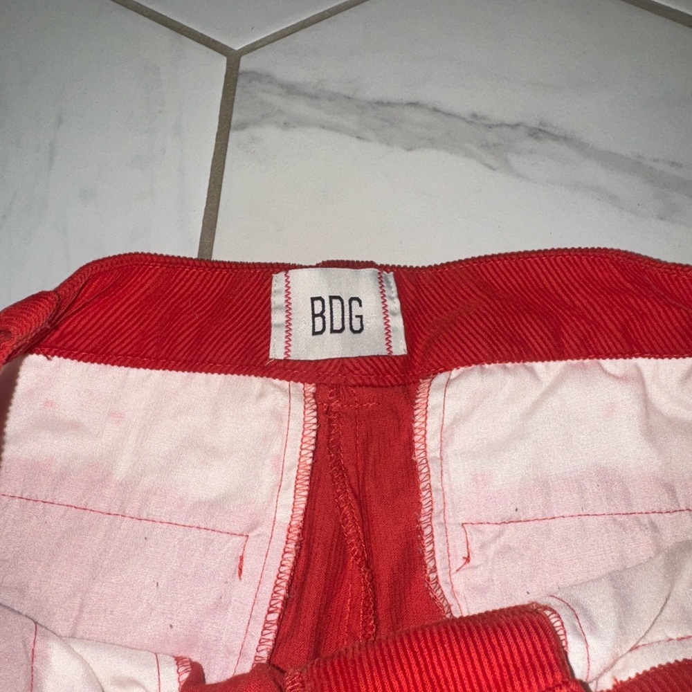BDG Urban Outfitters‎ Grandpa 100% Cotton Red Corduroy Baggy Trouser Pant Size 0 - Picture 7 of 15
